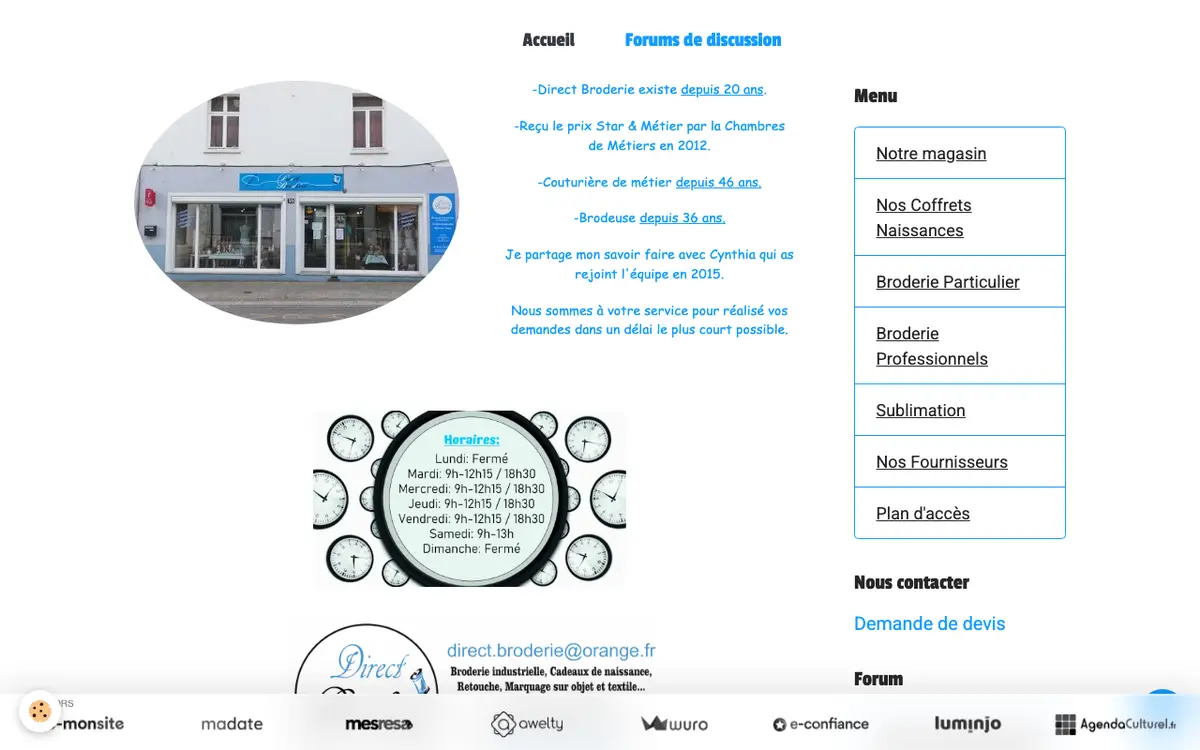 Direct Broderie's website