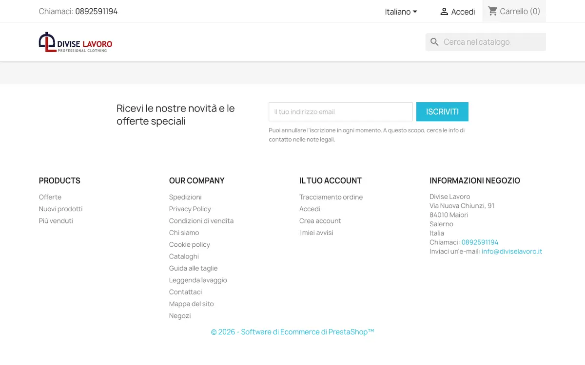 Divise Lavoro's website