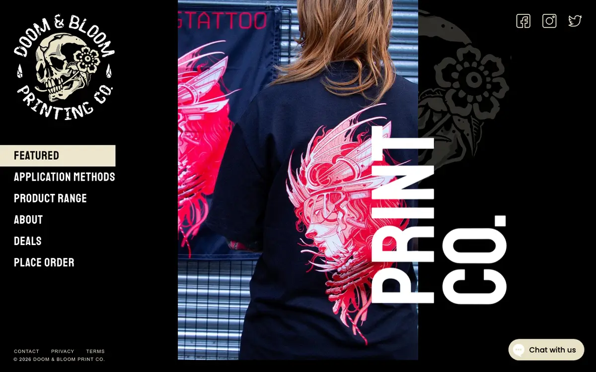 Doom & Bloom Printing Co's website