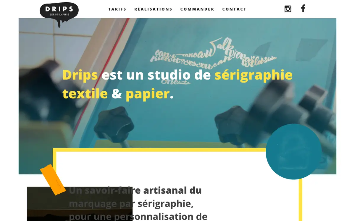 Le site de DRIPS Sérigraphie