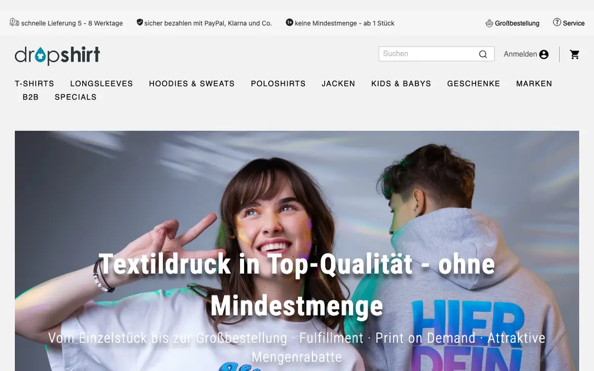 Le site de dropshirt.ch