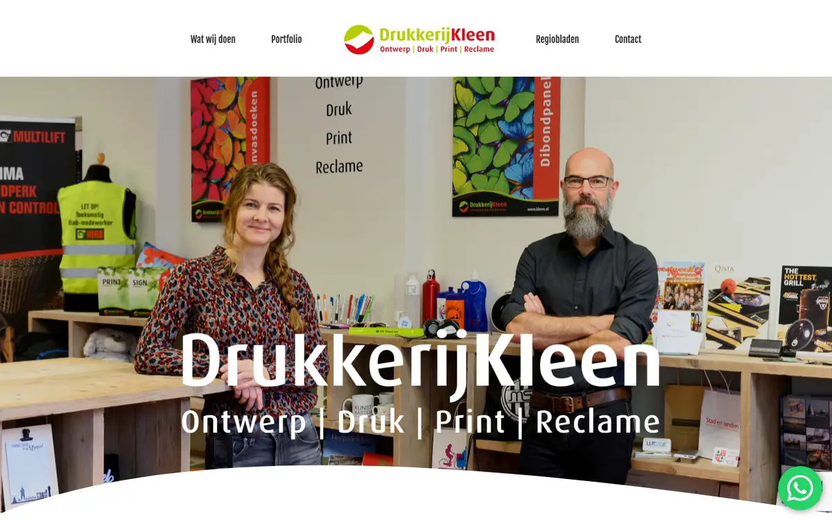 De website van Drukkerij Kleen