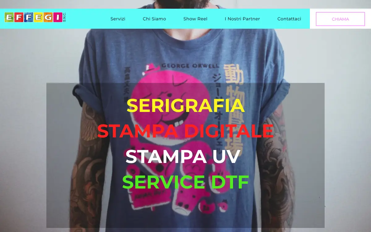 La web de Effegi Snc laboratorio serigrafico stampa digitale