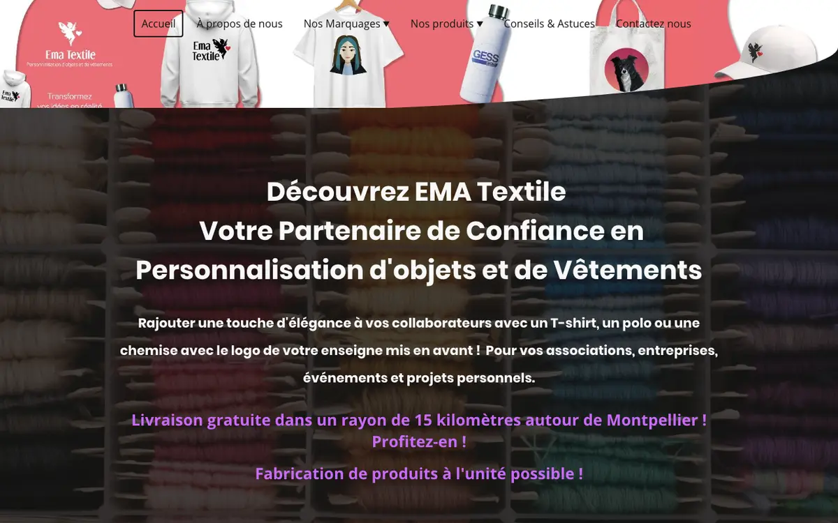 Ema Textile's website