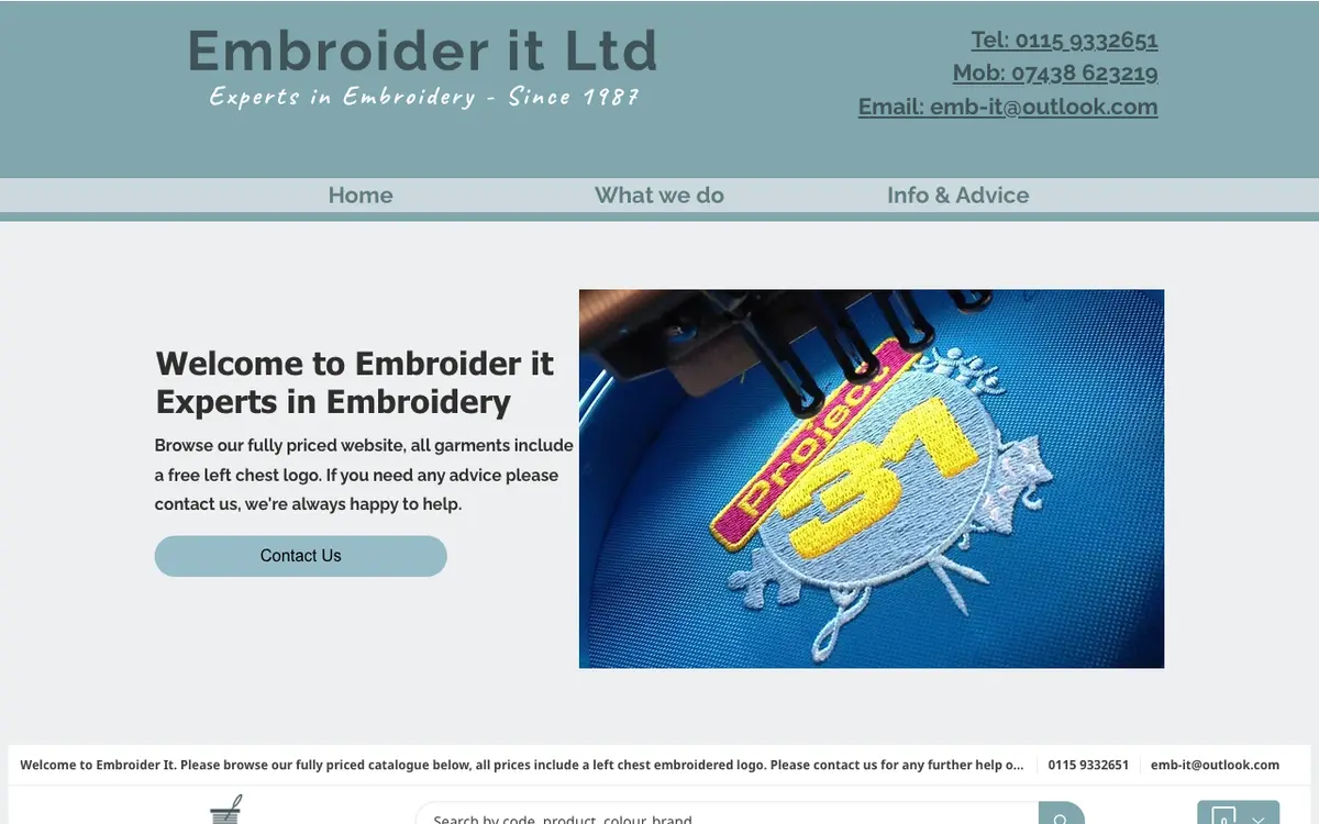 Embroider It Ltd's website