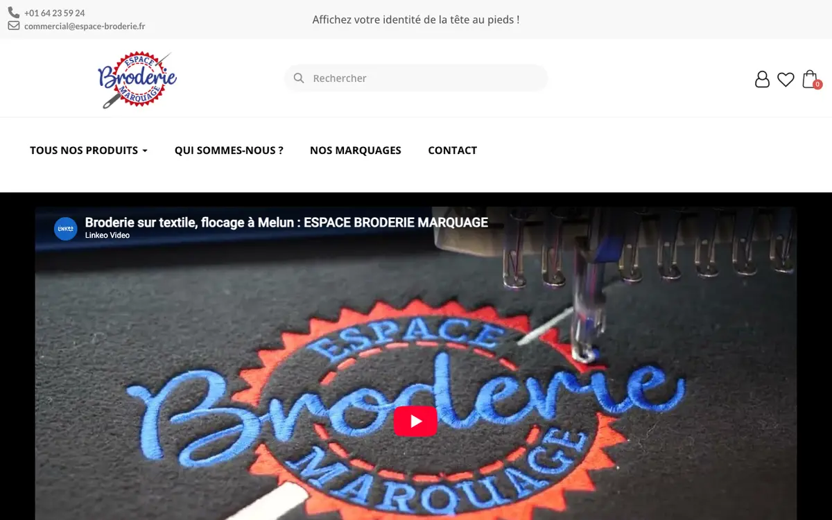 Le site de ESPACE BRODERIE MARQUAGE