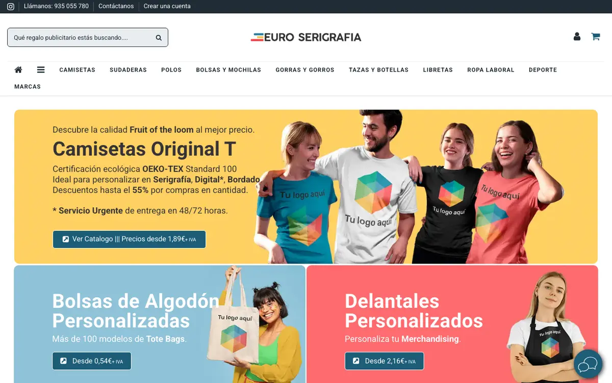 Le site de Camisetas con tu logo-Camisetas personalizadas para empresas y particulares
