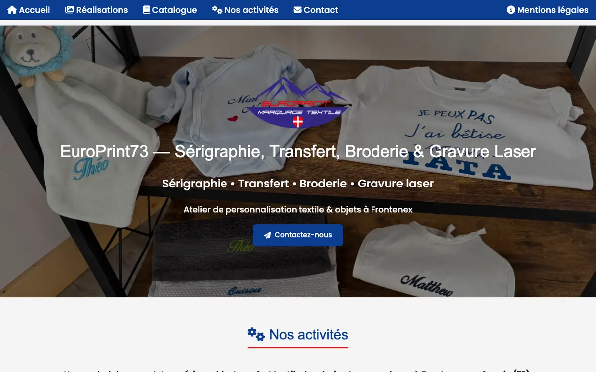 Il sito di EUROPRINT Broderie textile transfert albertville