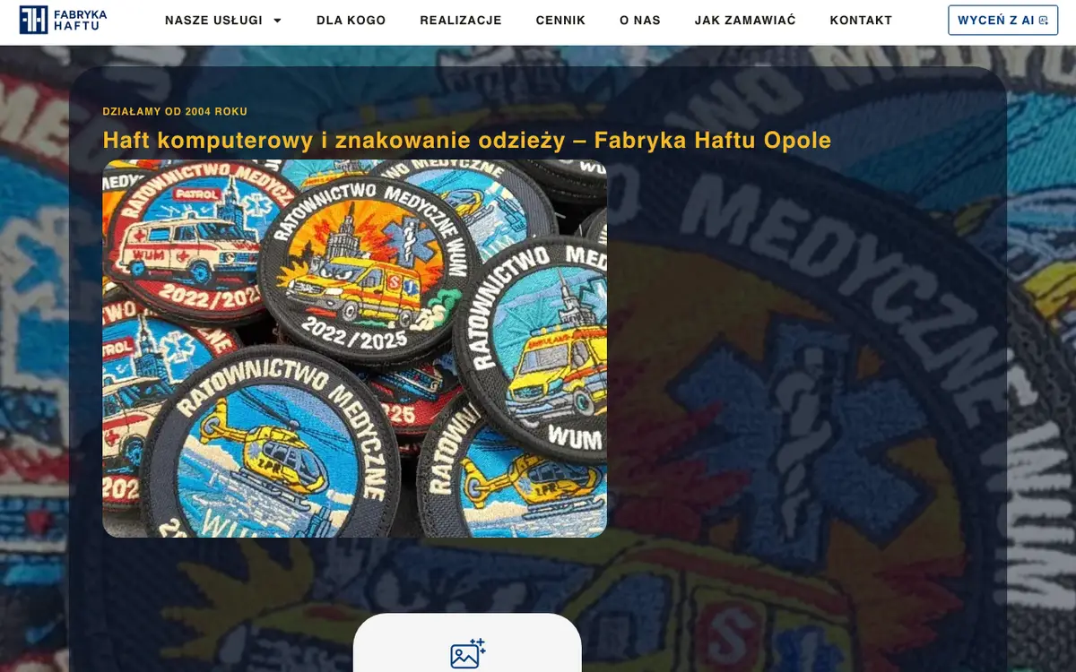 Fabryka Haftu's website