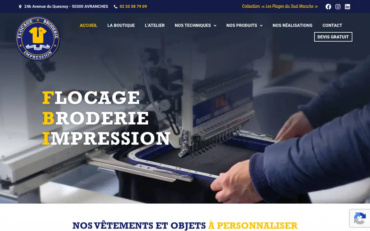 Le site de FBI Flocage Broderie Impression