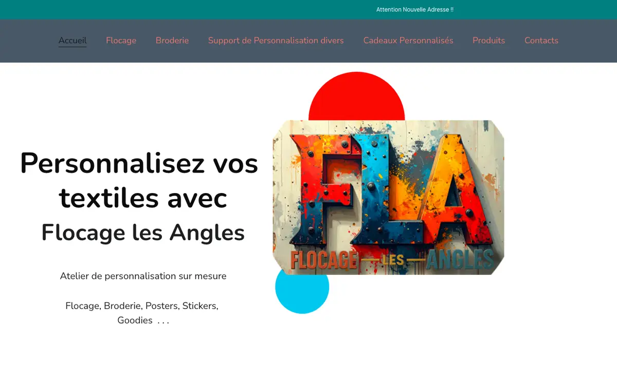 De website van Flocage by Lilou (ex) Flocage les Angles