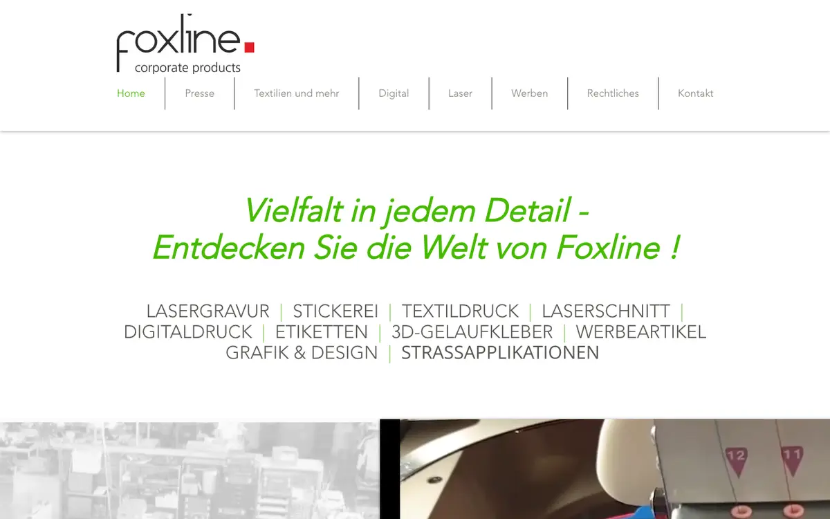 Die Website von foxline - corporate products Renate Denk e.U.