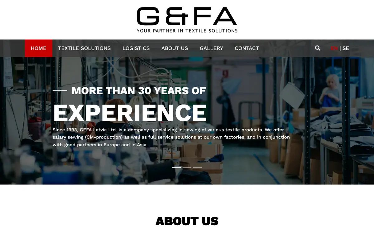 Le site de GEFA Latvija , SIA