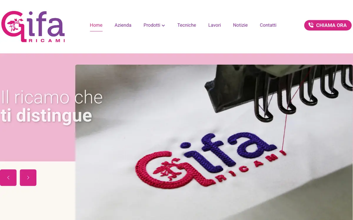 Le site de Gifa Ricami | Ricamificio artigiano