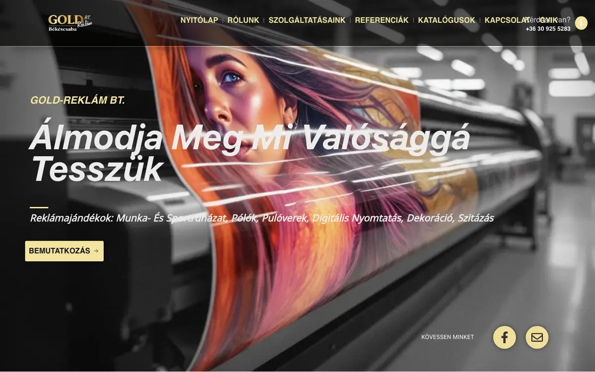 Gold-Reklám Bt.'s website