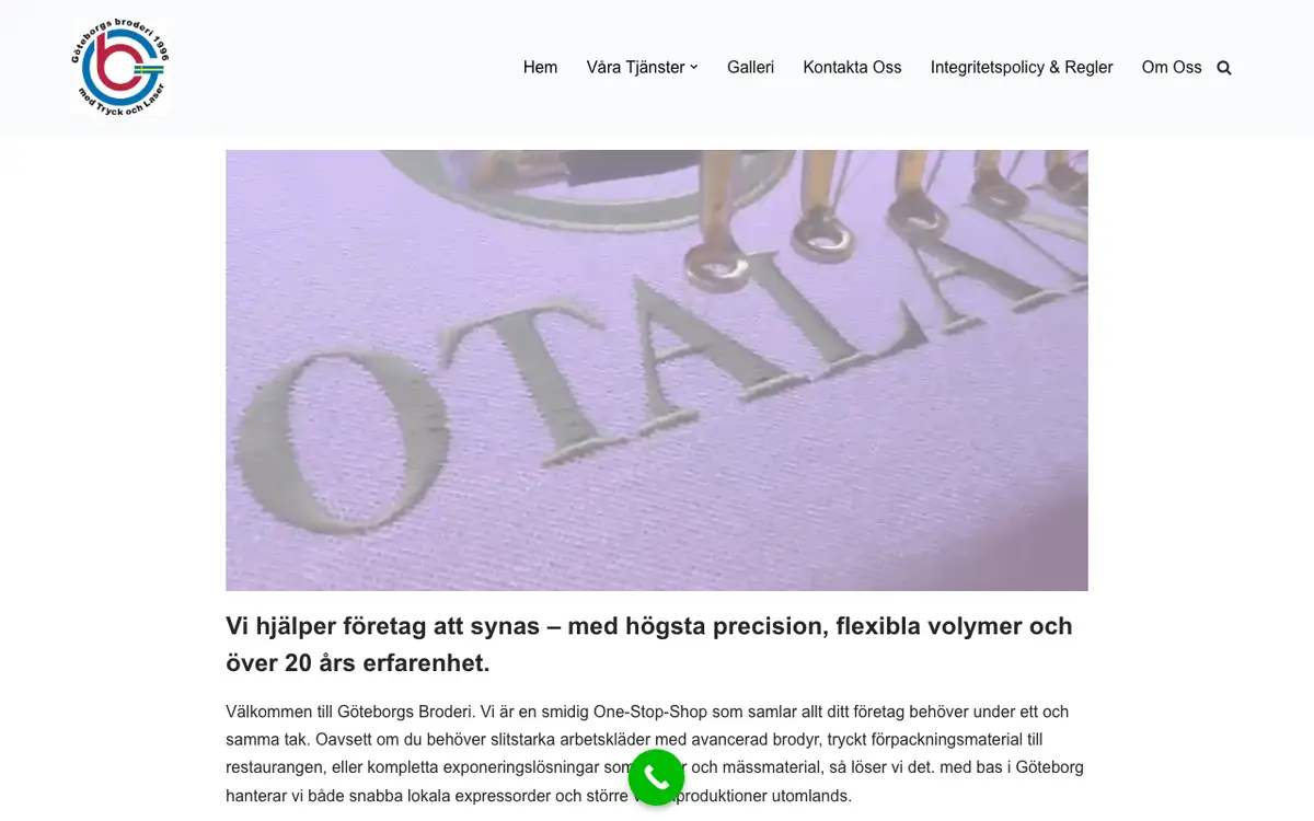 Webbplatsen för Göteborgs Broderi