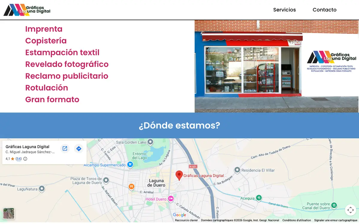 Le site de Gráficas Laguna Digital