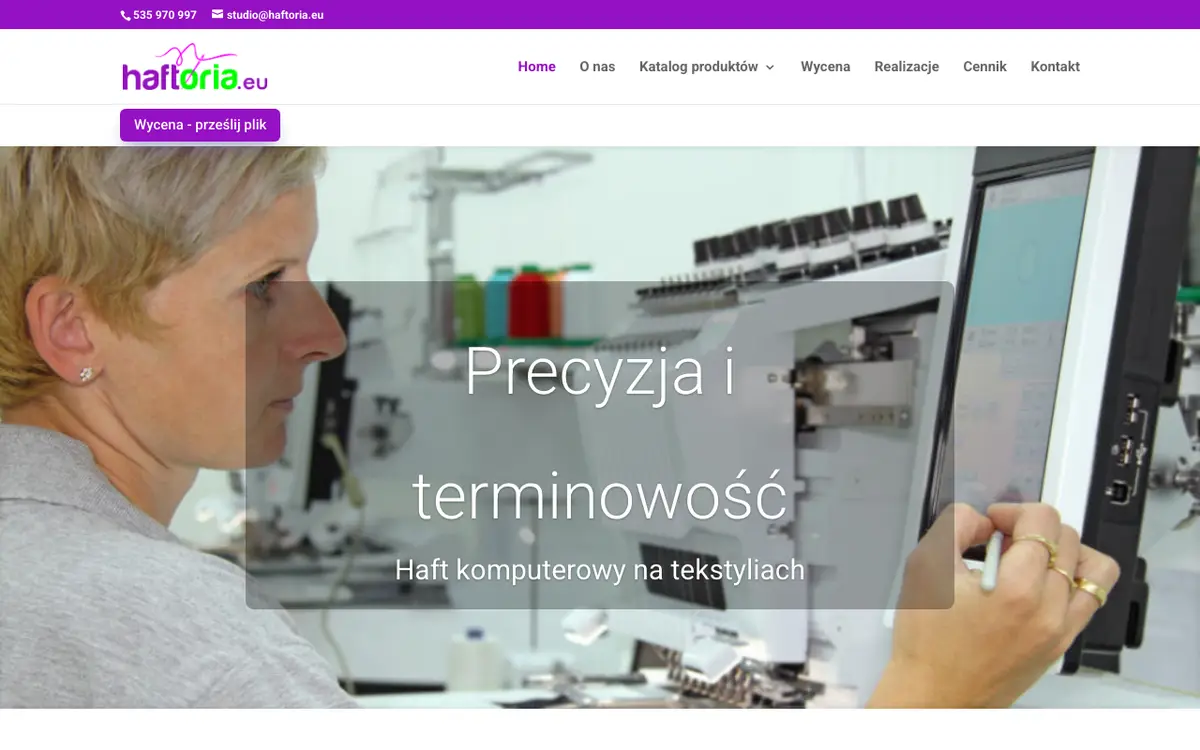 Le site de Haftoria - studio haftu komputerowego