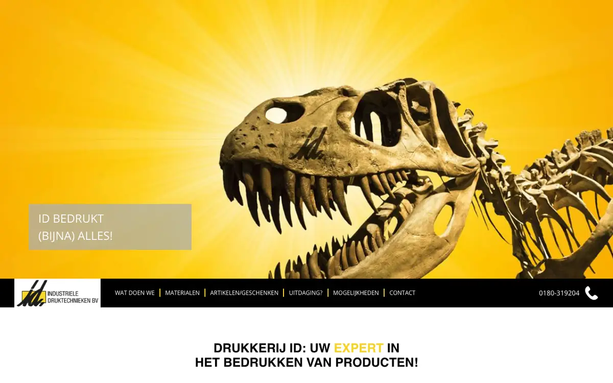 De website van ID Industriële Druktechnieken BV