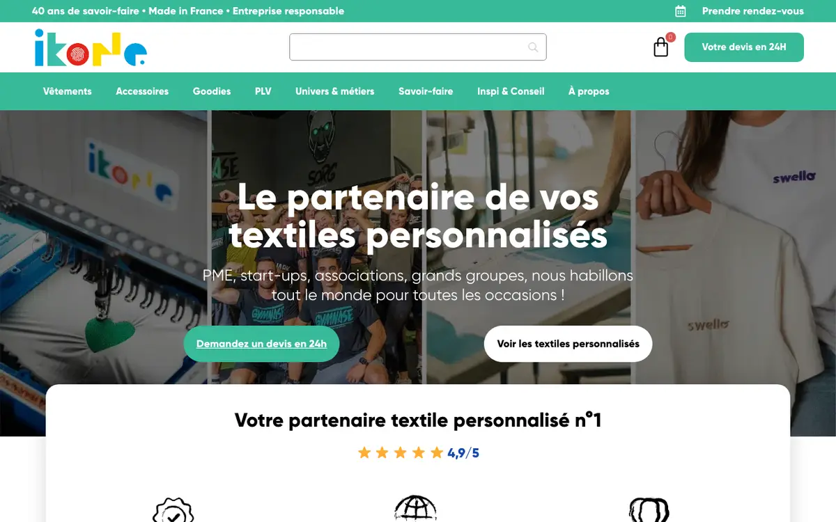 Ikone Textile Personnalisé's website