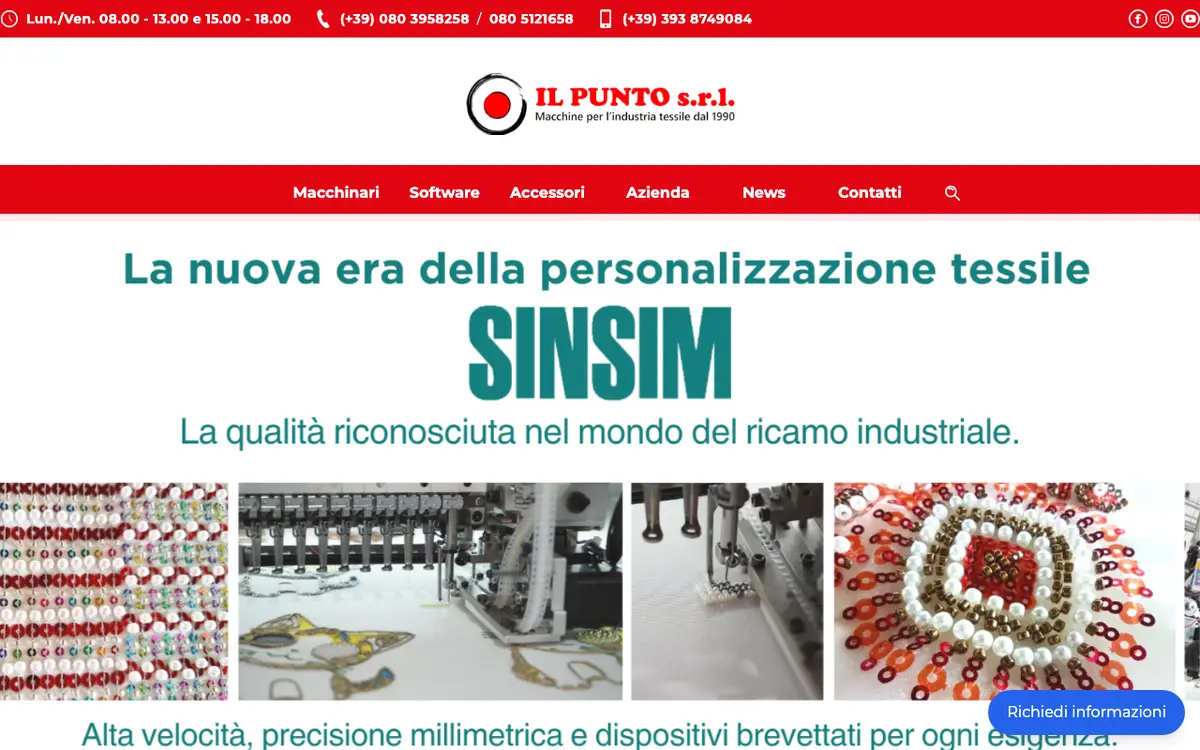 Le site de Il Punto srls Ricamificio & Personalizzazioni
