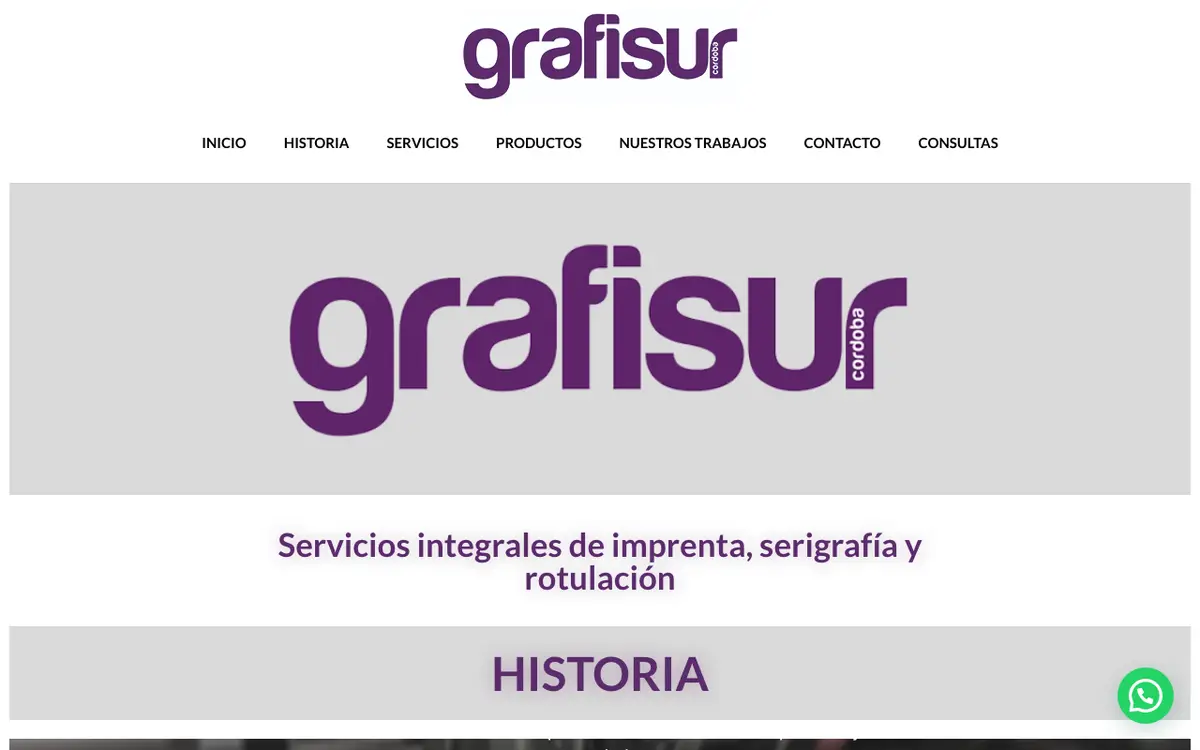 Le site de Imprenta Rotulos en Cordoba - Grafisur