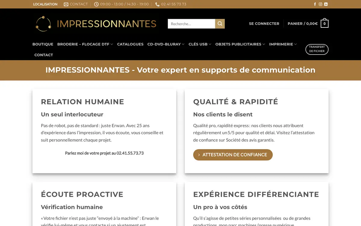 IMPRESSIONNANTES's website