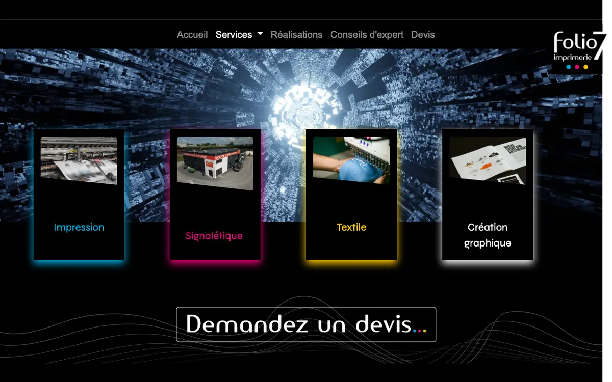 Le site de Imprimerie Folio 7