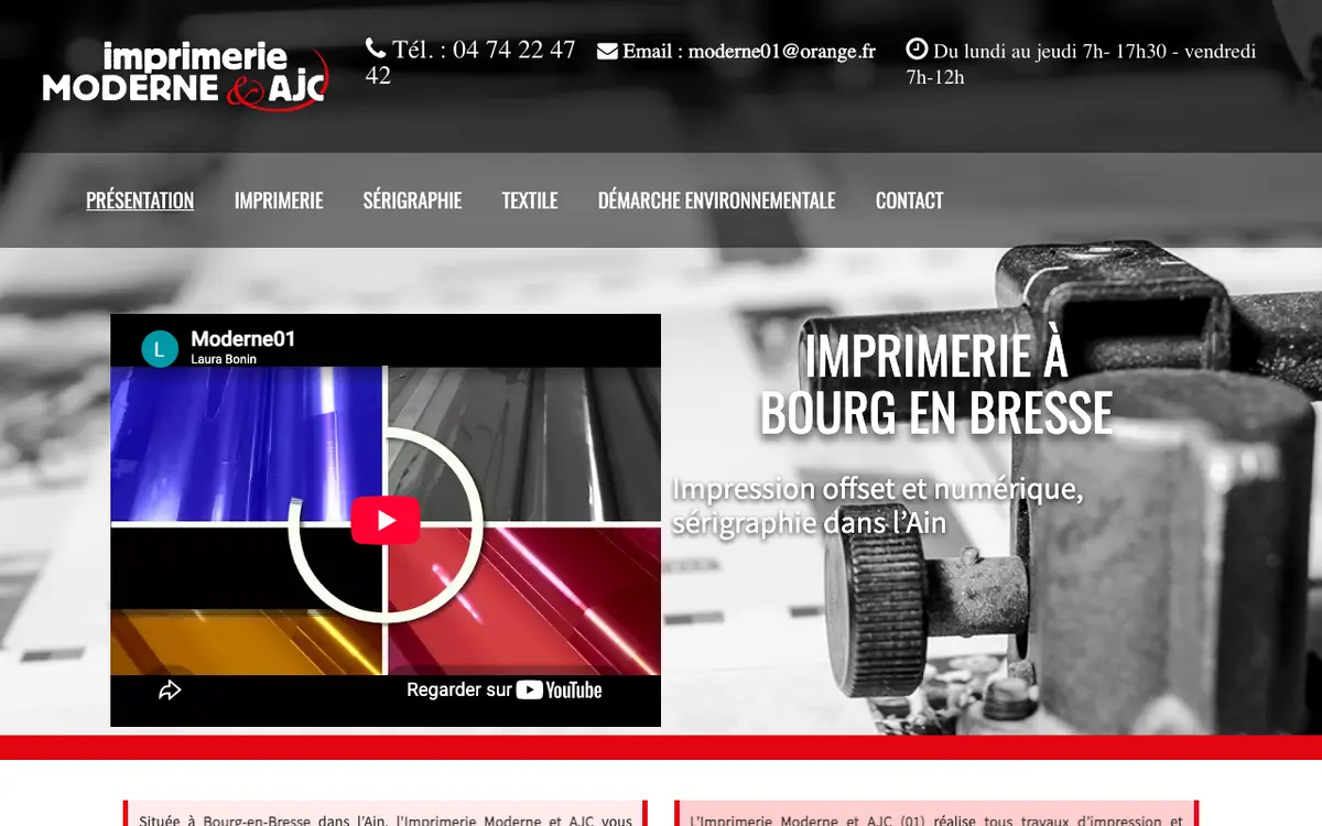 Le site de Imprimerie Moderne Bourg en Bresse