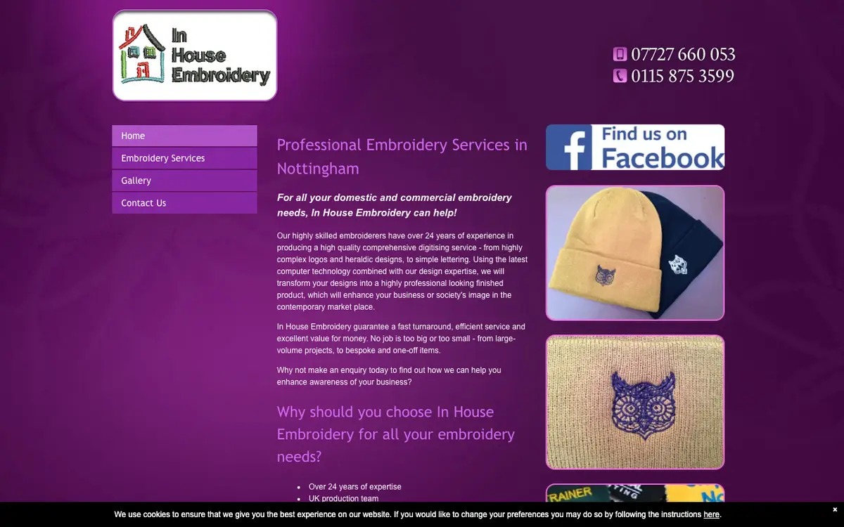 Le site de In House Embroidery