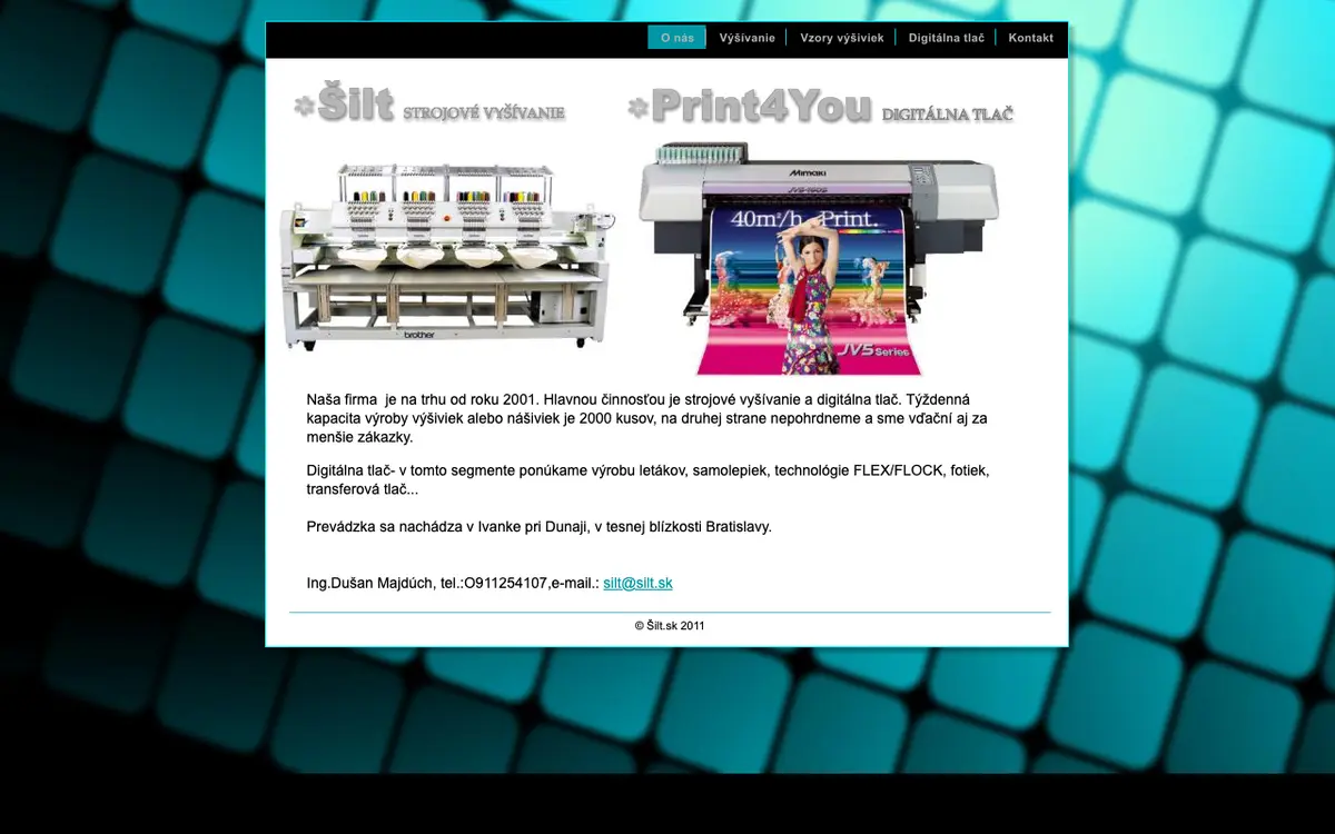 Ing. Dušan Majdúch ŠILT's website