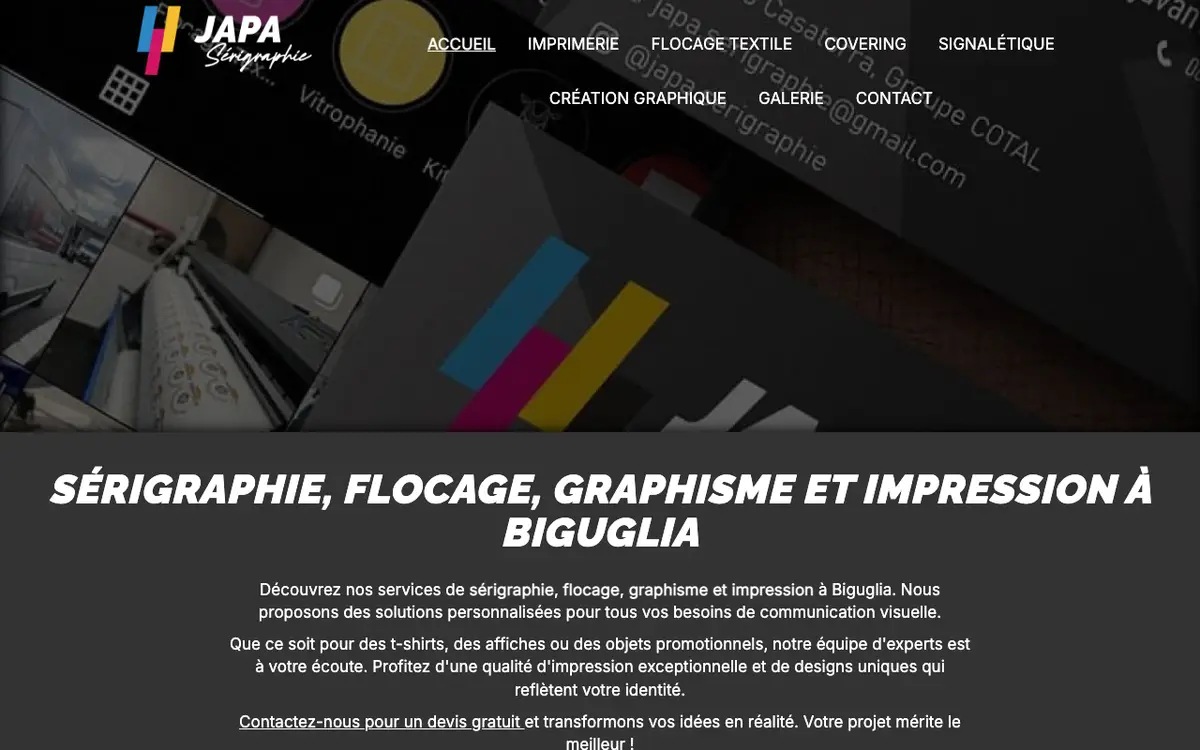 Le site de Japa Serigraphie