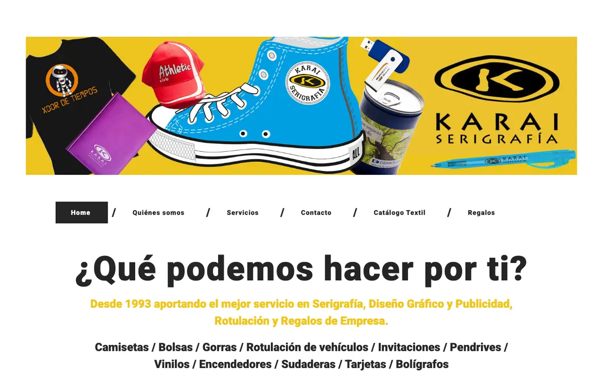 La web de Karai Serigrafía