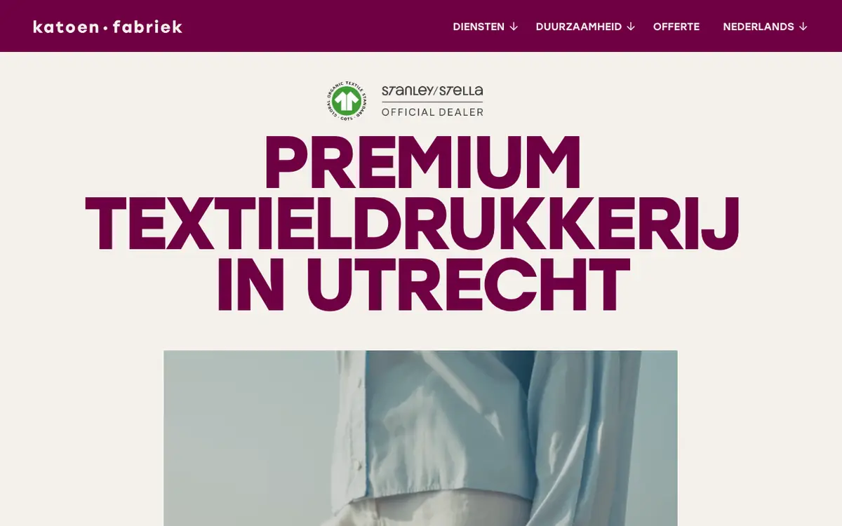 Katoenfabriek Textieldrukkerij's website