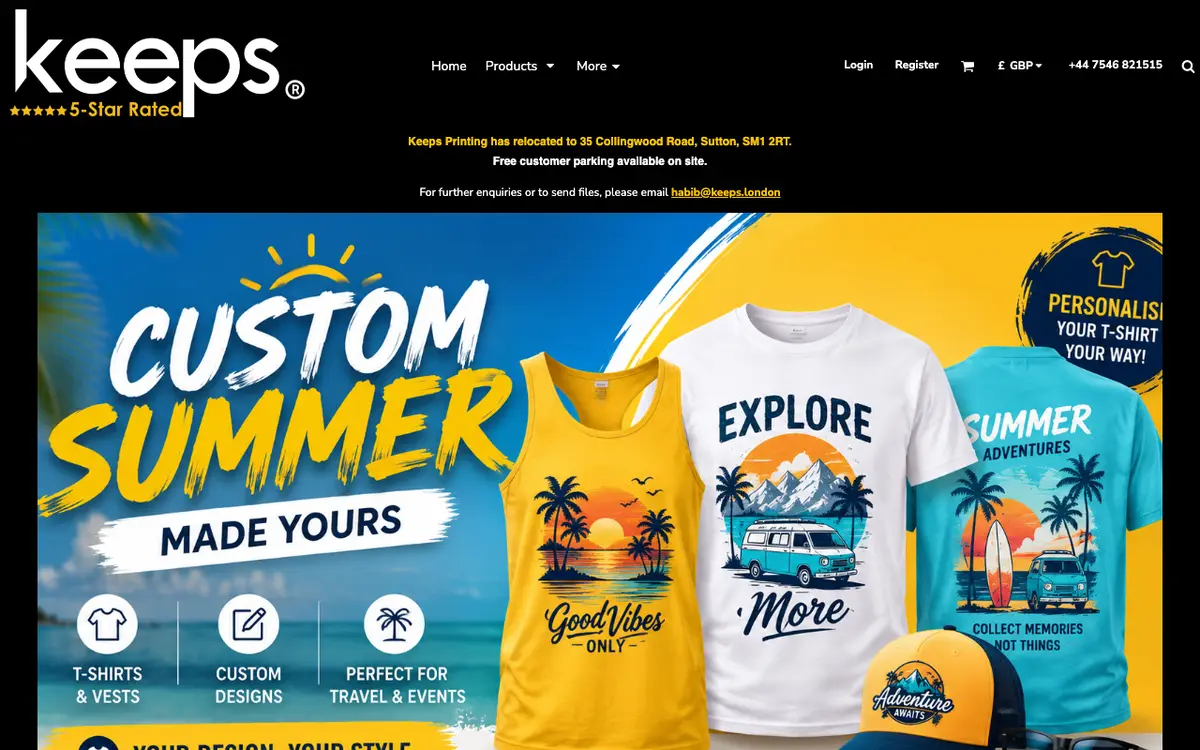 Keeps Printing Limited's website