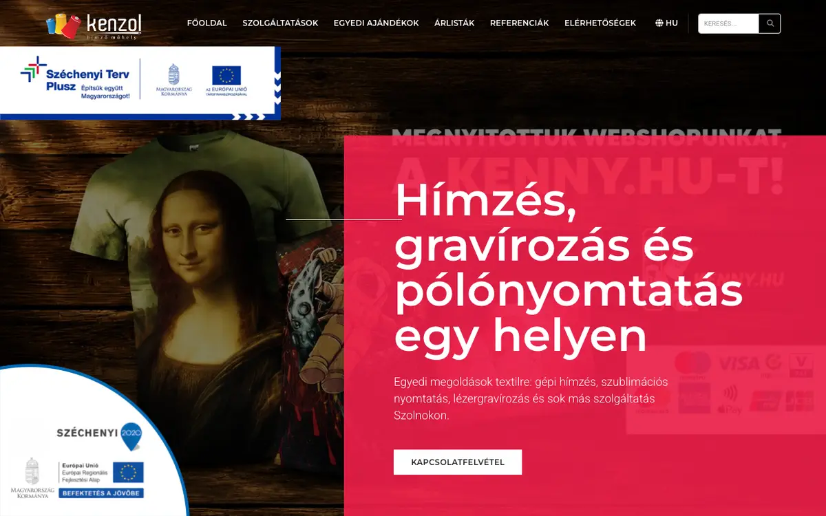 Le site de Kenzol hímző,gravírozó és pólónyomó műhely
