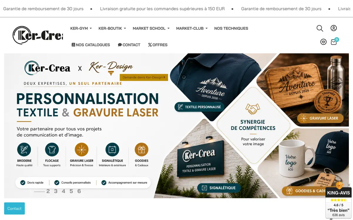 Le site de Ker-Créa - Personnalisation textile
