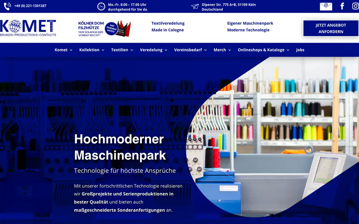 Le site de KOMET Köln