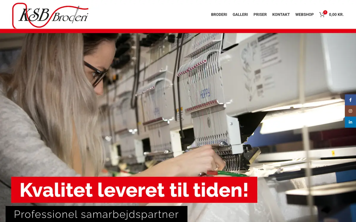 Hjemmesiden for Ksb Broderi