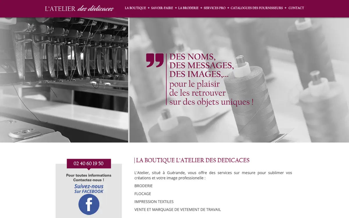 L'atelier des Dédicaces's website