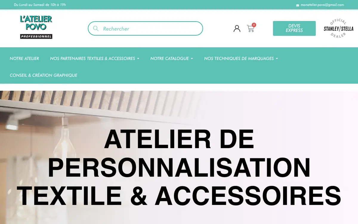 Le site de L'ATELIER POVO