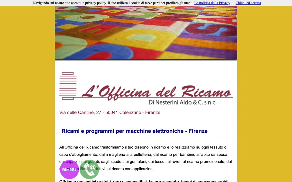 La web de l'Officina del Ricamo snc