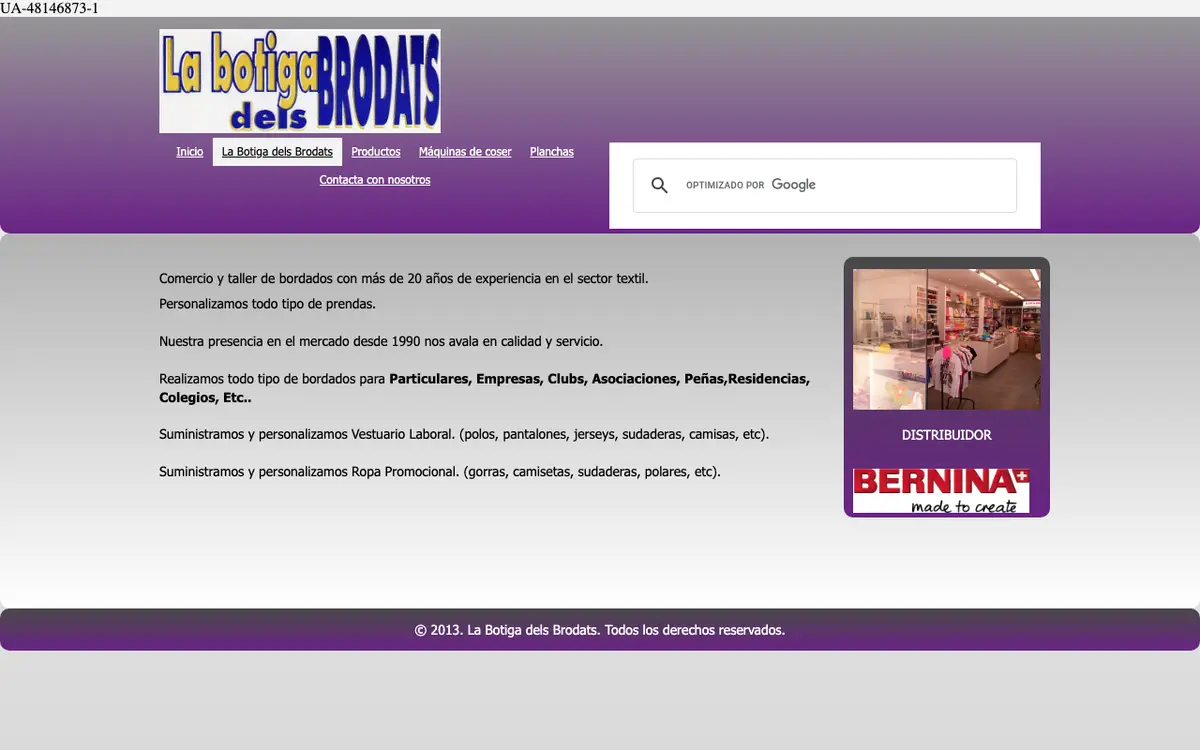 Le site de La Botiga dels Brodats