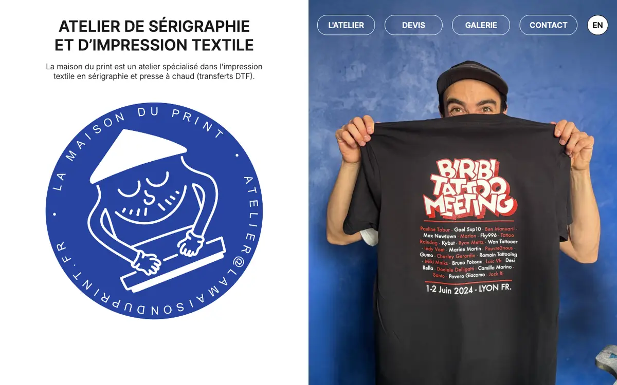 La maison du print's website