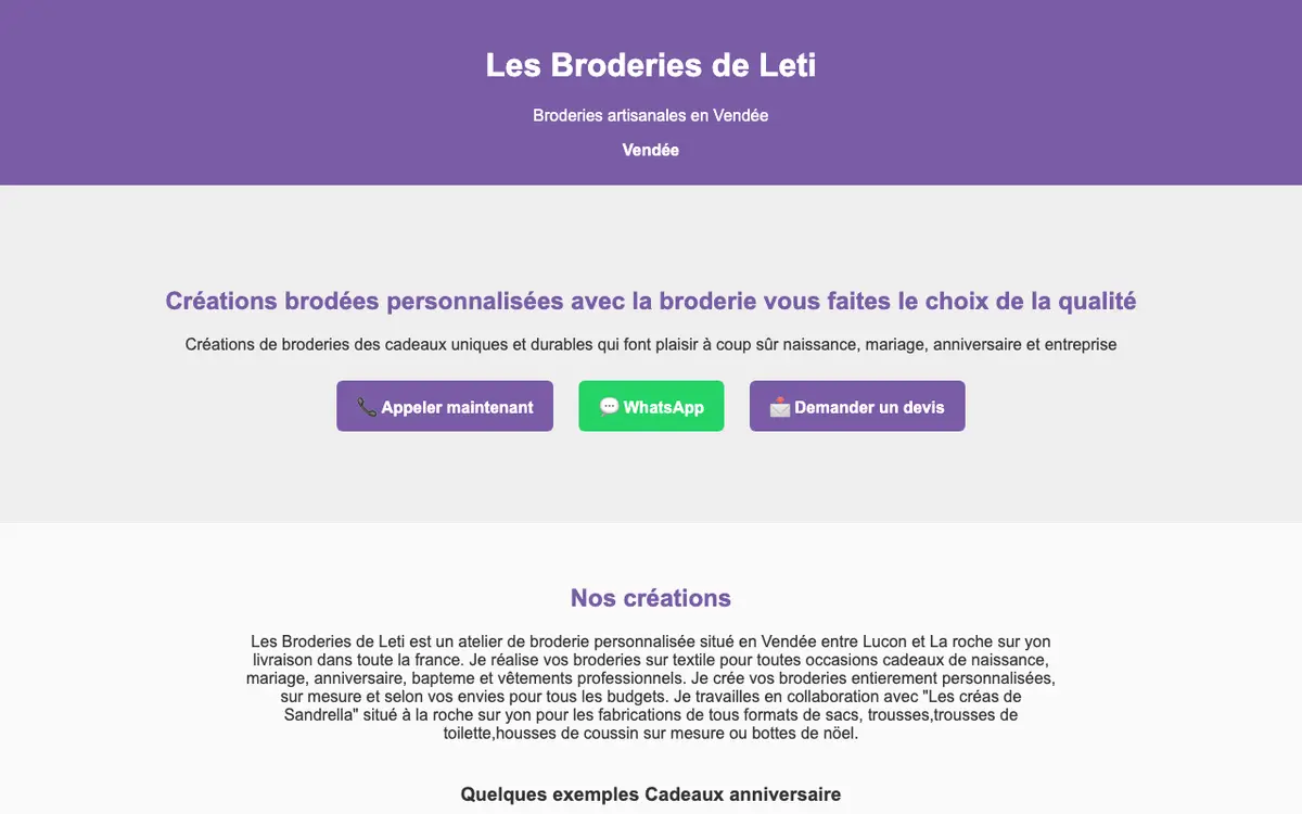 Le site de Les Broderies de Léti