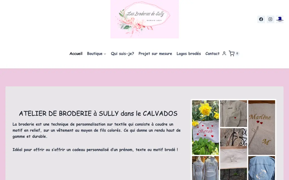 les broderies de Sully's website