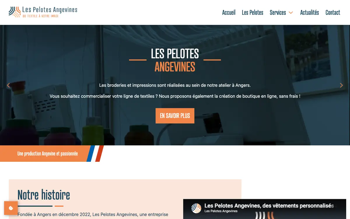 Les Pelotes Angevines's website