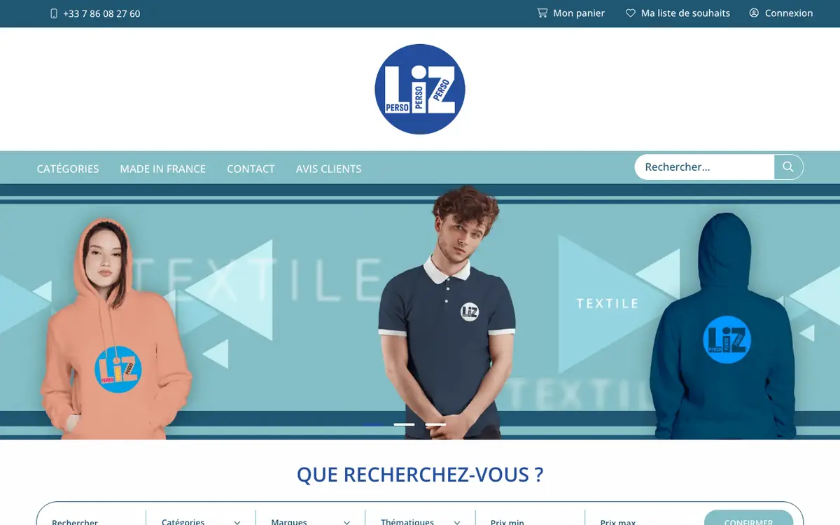 Le site de LIZ PERSO - Impression textile sur RDV