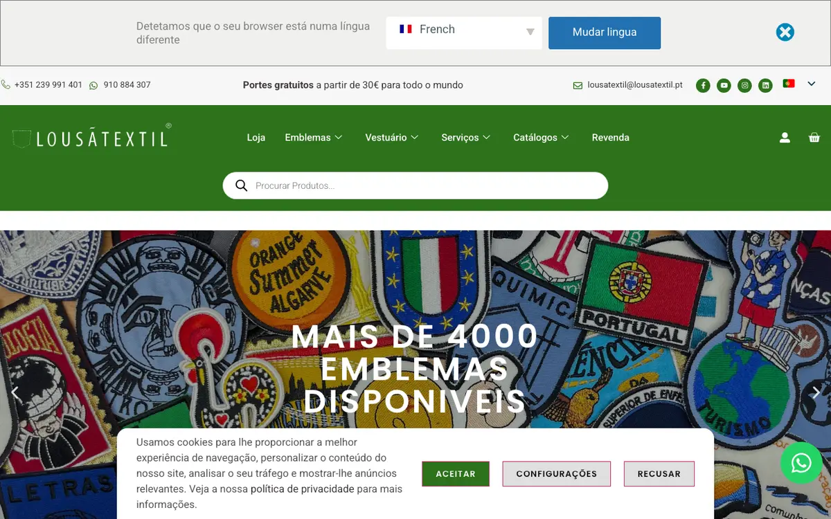 Le site de Lousãtextil - Indústria de Malhas e Bordados da Lousã, Lda