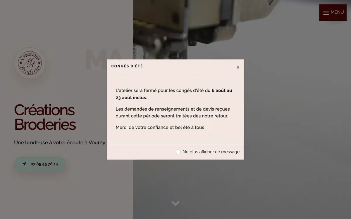 Le site de M.A. Créations-Broderies